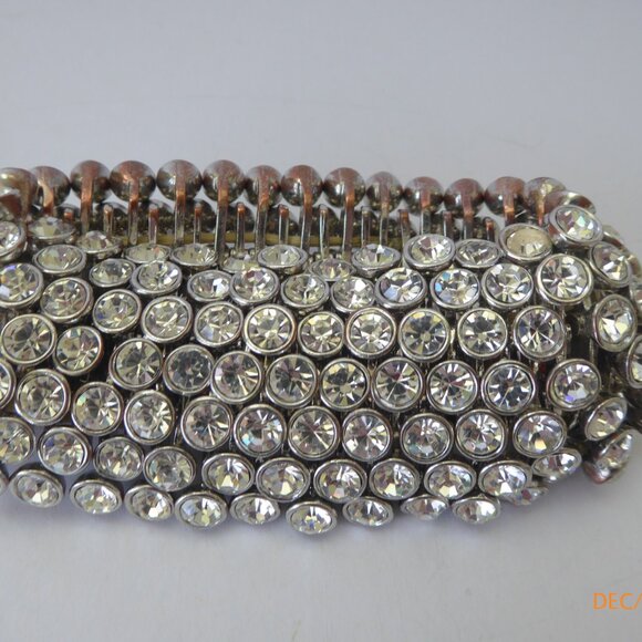 7 Row, Bezel Set Crystal Bracelet - Picture 2 of 7